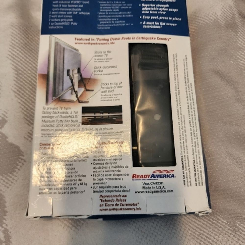 QuakeHOLD! Universal‎ Flat Screen TV Safety Straps. Secure TVs. Kid safety. NEW - Picture 5 of 11